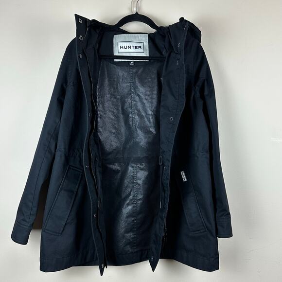Hunter Navy Hooded Rain Jacket Womens Medium Waterproof Utility Gorpcore Hiking - Picture 3 of 12